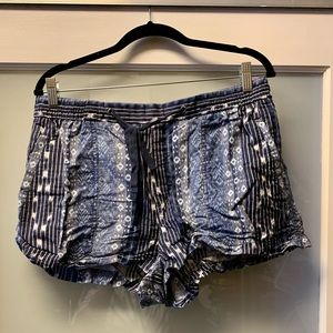 Gap Printed Linen-blend Drawstring Shorts